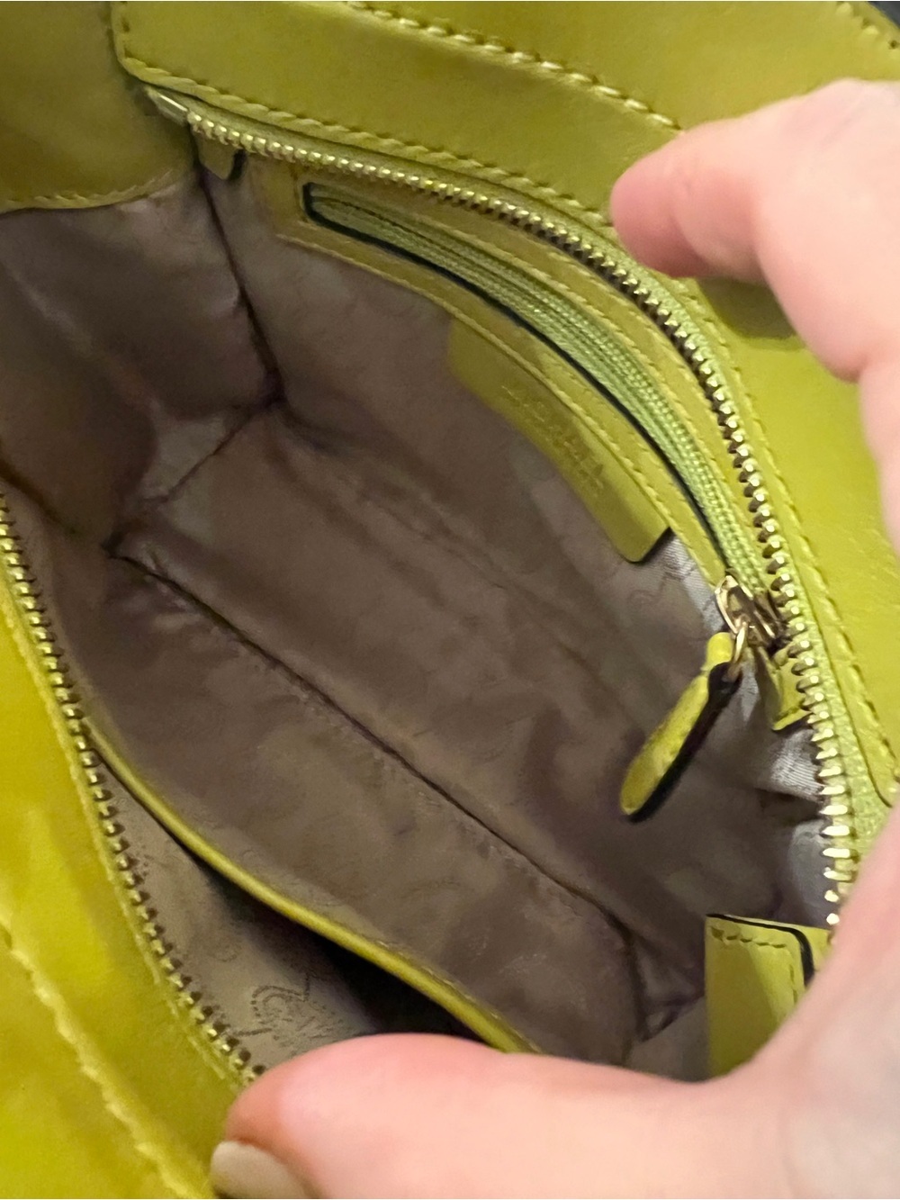 Michael Kors Hamilton Citron Yellow Satchel Crossbody Bag - Picture 11 of 12